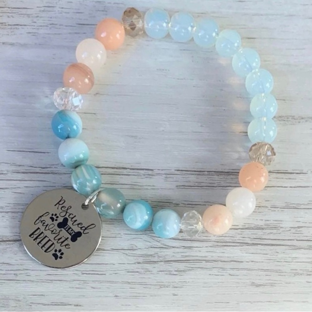 Beaded pet charm bracelet
